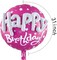 Large Pink Round Happy Birthday Balloons – 31” Mylar Balloons for Girls Party Decorations (4-Pack)